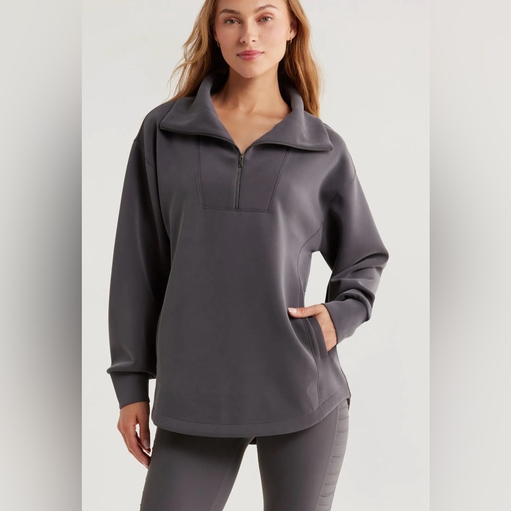 NWT Nordstrom ZELLA Ultra Soft Half Zip Tunic Sweatshirt